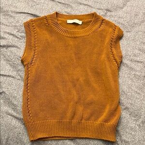 MNG Basics Mustard Knit Sweater Vest
